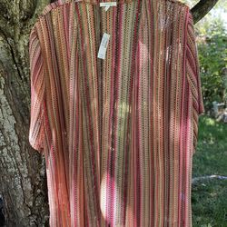 NWT Maurices Women’s Size M Lightweight Colorful  Striped Open Front Cardigan - New!