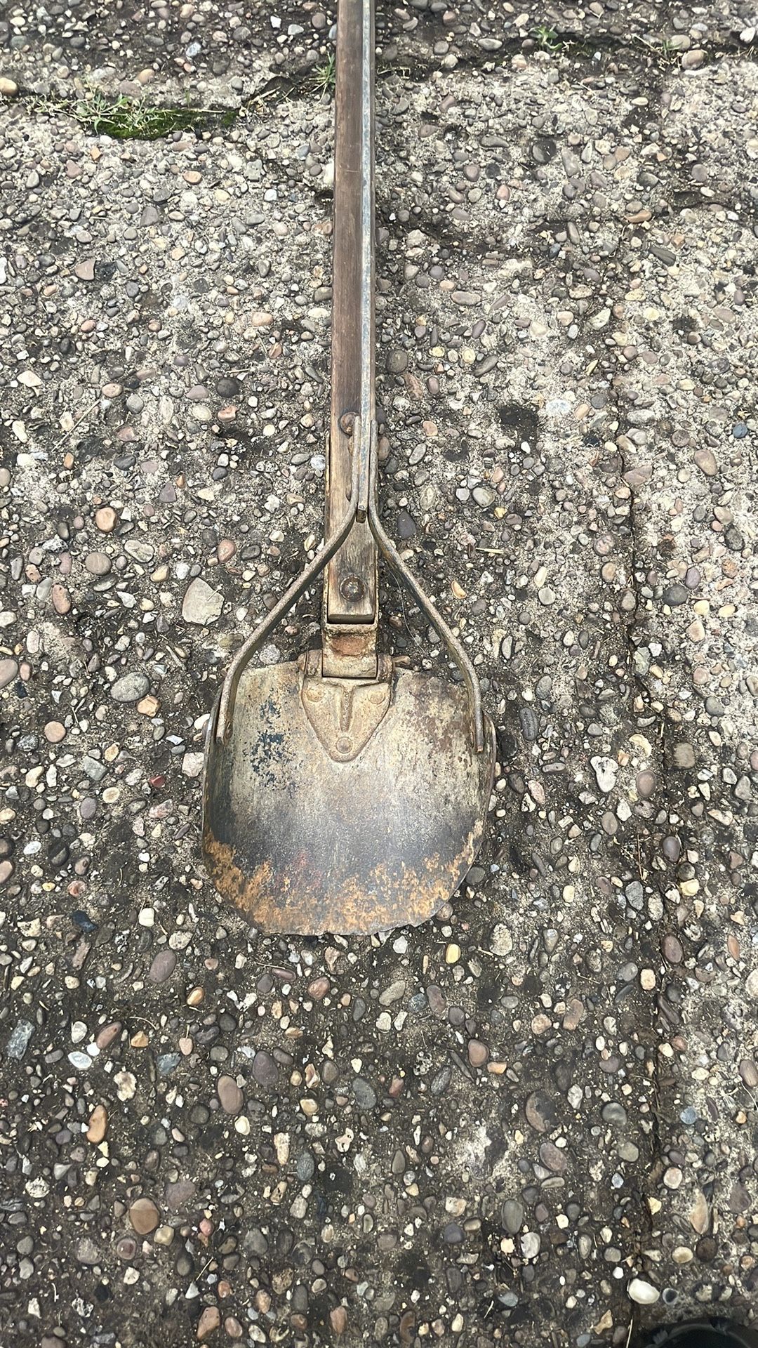  Antique Original Post Hole Digger Lever Scoop Stamped G3 