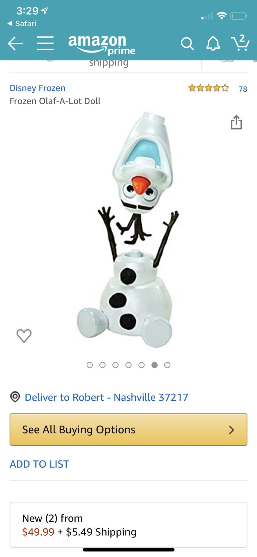 Frozen Olaf Doll with Phrases