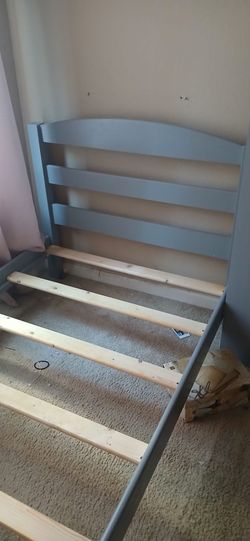 Twin bed frame gray