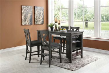 Brand New Grey 5pc Counter Height Dining Table Set
