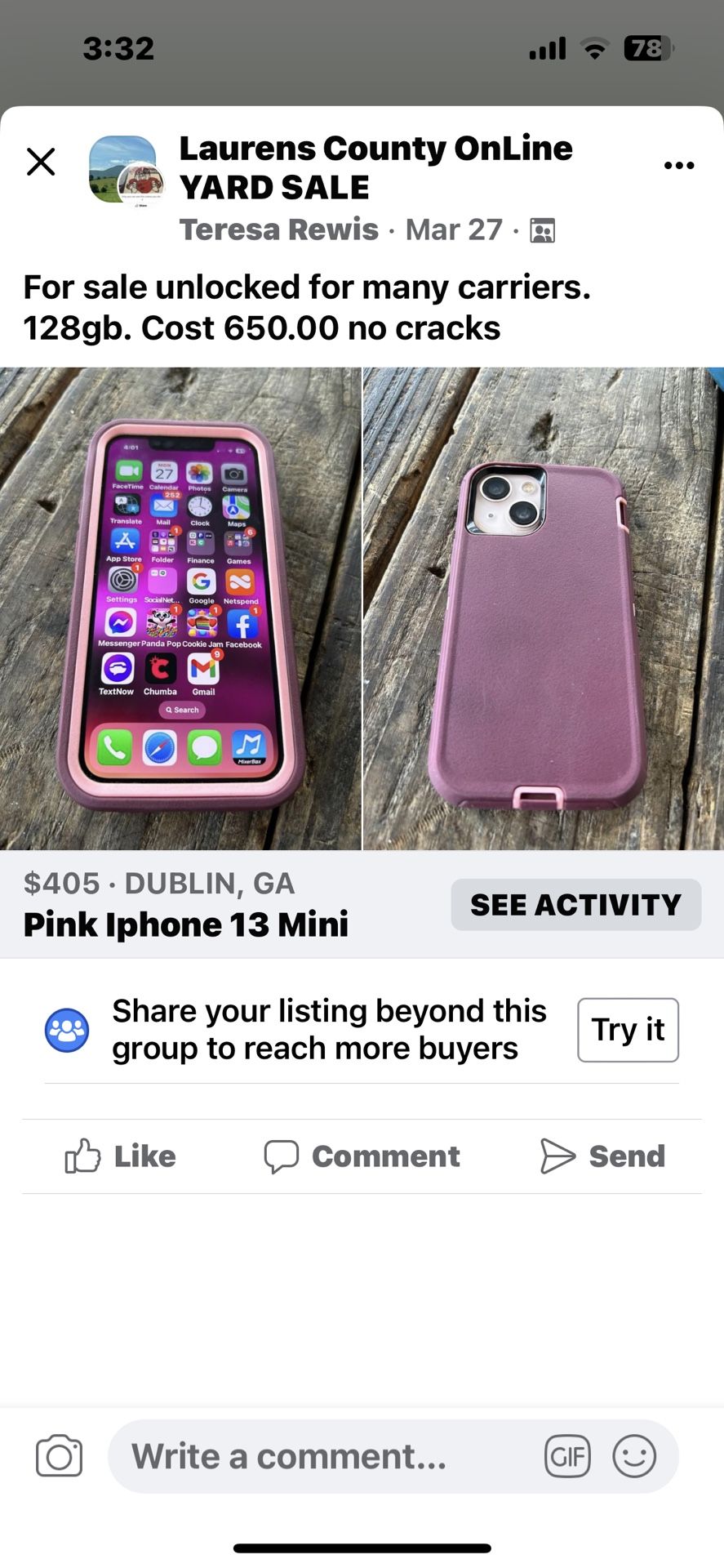 Pink IPhone 13 Mini. 