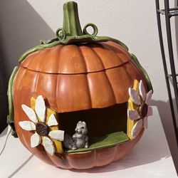 Super cute pumpkin that lights up w/squirel