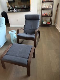 IKEA Poang Rocking Chair with matching ottoman