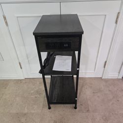 Brand New Tall End Table With Charging Station