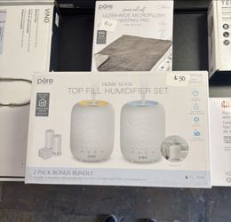 Pure Enrichment Hume Sense Top Fill Humidifier 2‑Pack