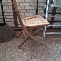 MID-CENTURY MODERN FOLDING ROPE CHAIR MADE IN YUGOSLAVIA !
