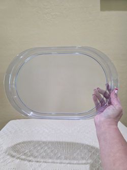Authentic Tupperware Preludio Transparent Blue Acrylic Oval Serving Vanity Tray