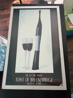 Framed Toast of Breckenridge Art 1x17x26.5