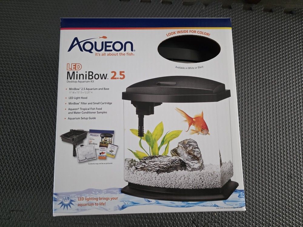 2.5 Gallon Desktop Aquarium With LED Lights And Filter