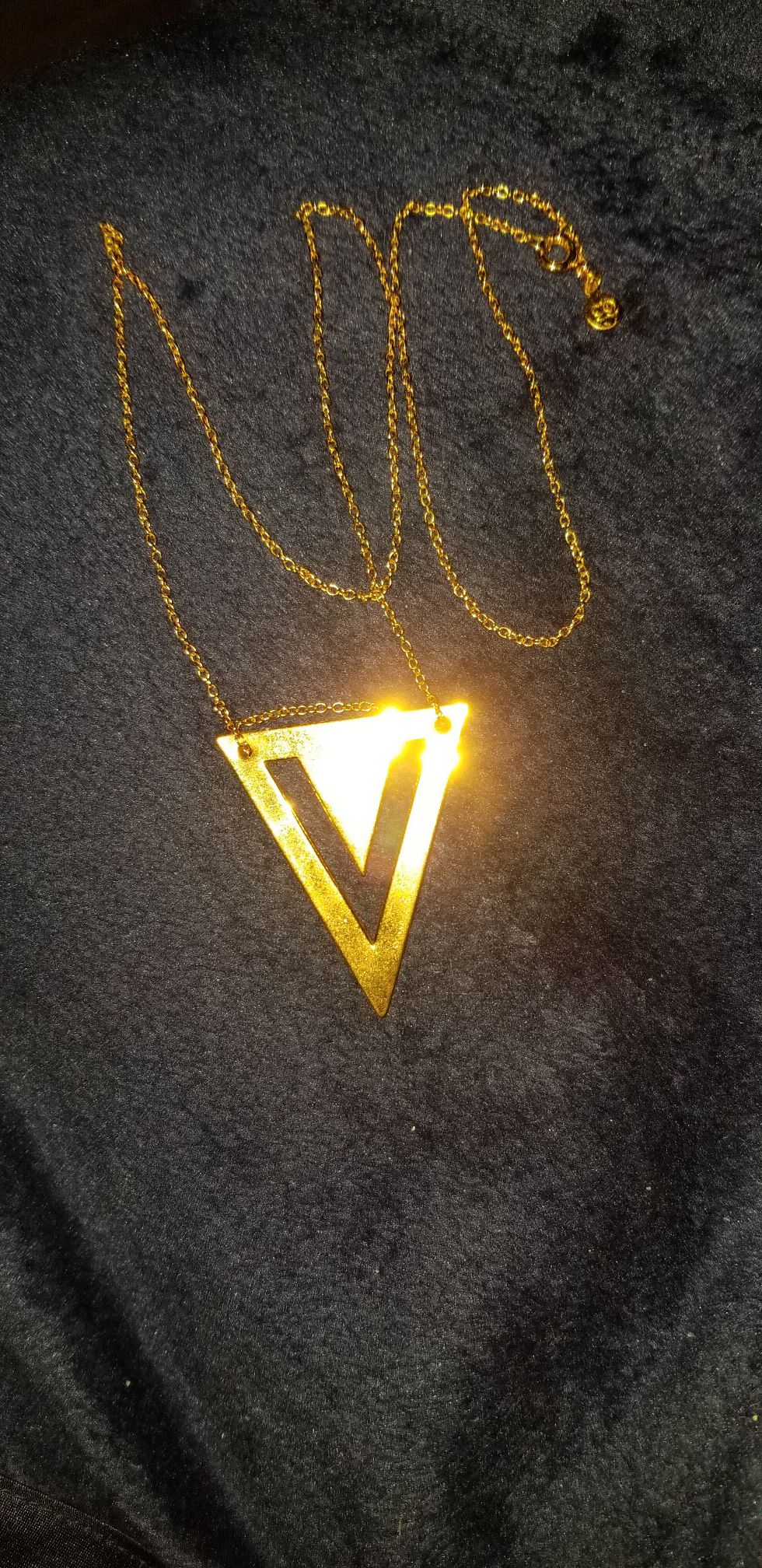 Double V Cut Out Gold Filled Necklace