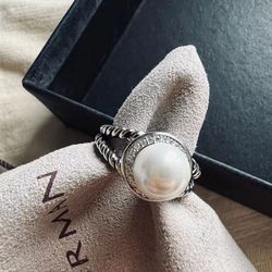 David Yurman Albion Pearl Ring In Sterling Silver Women 7