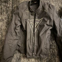 Dainese Motorcycle Jacket Mens Size 54 Black Armored Riding Moto