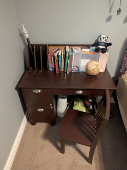 Kids Wooden Study Desk Set – Includes Storage Hutch & Matching Chair