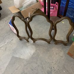 Vanity 3 Piece Wood Frame Mirror