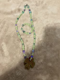 Hand Beaded Necklace And Bracelet Set 