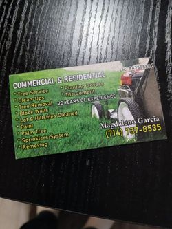 SEASEN TRAVAJOS DE JARDINERIA COMERSIAL.  ESPRINCLES. CRASS  TRIMER