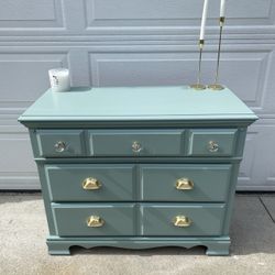 Refinished Small Dresser With Mirror