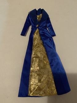 Barbie Vintage 1997 Fashion Dress Avenue Blue & Gold Formal Dress