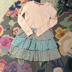 Mini Boden shirt and skirt
