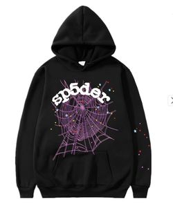 Black And Purple Sp5der Hoodie