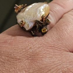 Vintage Amethyst Citrine Baroque Pearl 