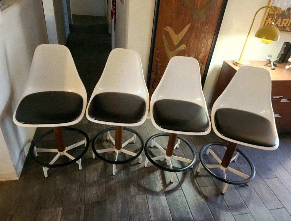 Vintage Mid Century Swivel Bar Stools