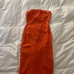 Orange tube top dress