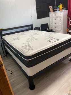 Black metal base full size bed $150 OBO