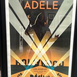 Adele concert numbered poster Framed Hollywood 2016
