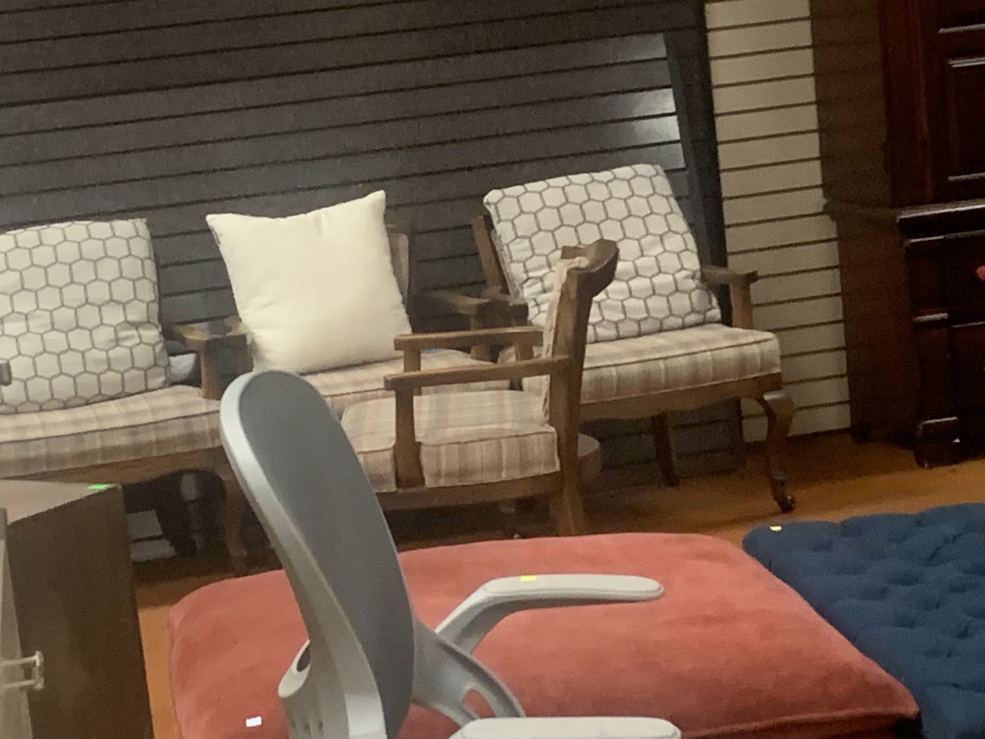 Four Wood (Oak?) Chairs On Caster - Great Condition