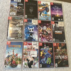 Nintendo Switch Game Lot Bundle Skyrim Hollow Knight oregon Trail Pokemon sword demon slayer star 