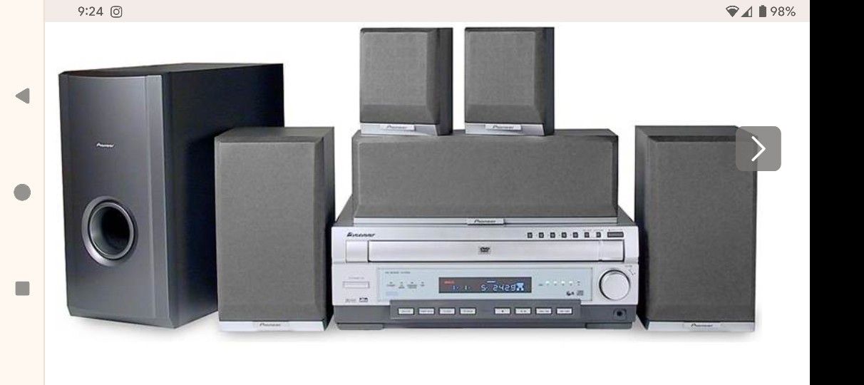 Pioneer 5 Disc DVD-CD Changer Home Theater Surround Sound System
