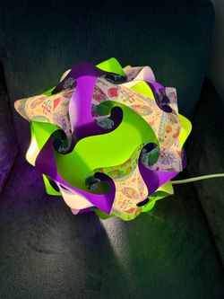 Puzzle Ball hanging Lamp  Colorful Paisley Design