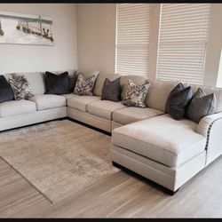 5 Piece Fabric Large Sectional Couch With Chaise 📣 Brand New 📣 Fastest Delivery 🚚  