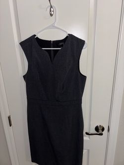 Sleeveless Gray Sheath Dress & Denim Jean Jacket- Casual Workwear Pairing