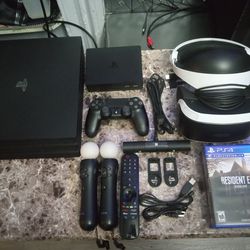 PlayStation 4 Pro 1tb Psvr Combo Like New $200 Firm Won't Last Long So Get It Now 