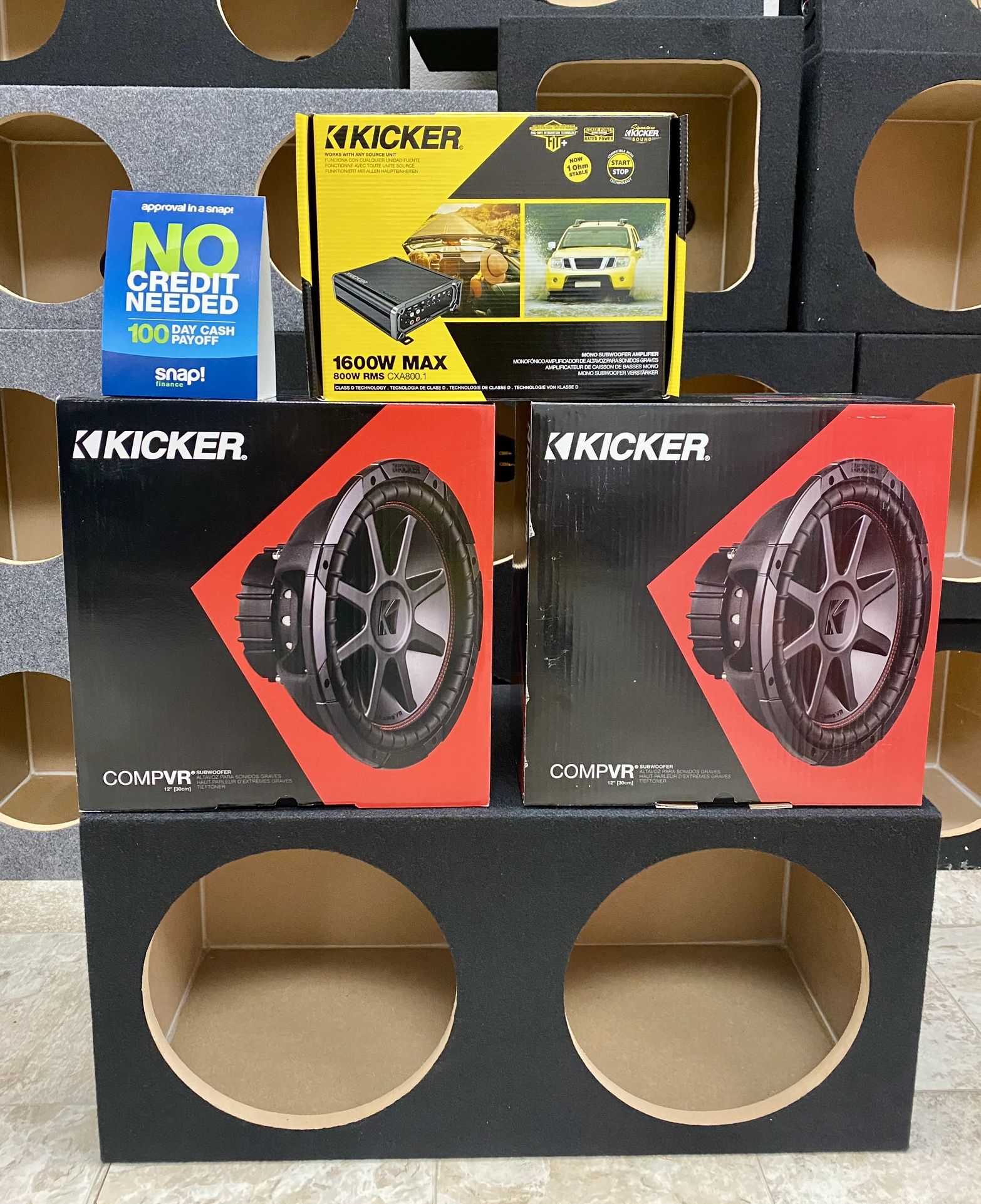 New (2) 12” inch Kicker CVR 800 Watts Max Subwoofers Kicker 1600