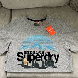 NWT Superdry Men’s Grey outdoors Mountains shirt Medium OBO