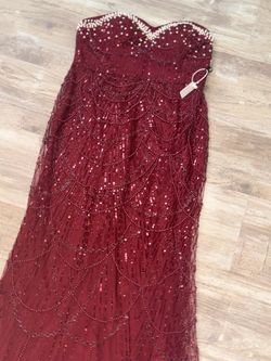 Burgundy dress with pearls