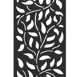 Vines 6 ft. x 3 ft. Charcoal Recycled Polymer Decorative Screen Panel, Wall Decor and Privacy Panel