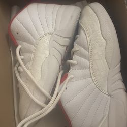 Jordan 12 white, red size 10c
