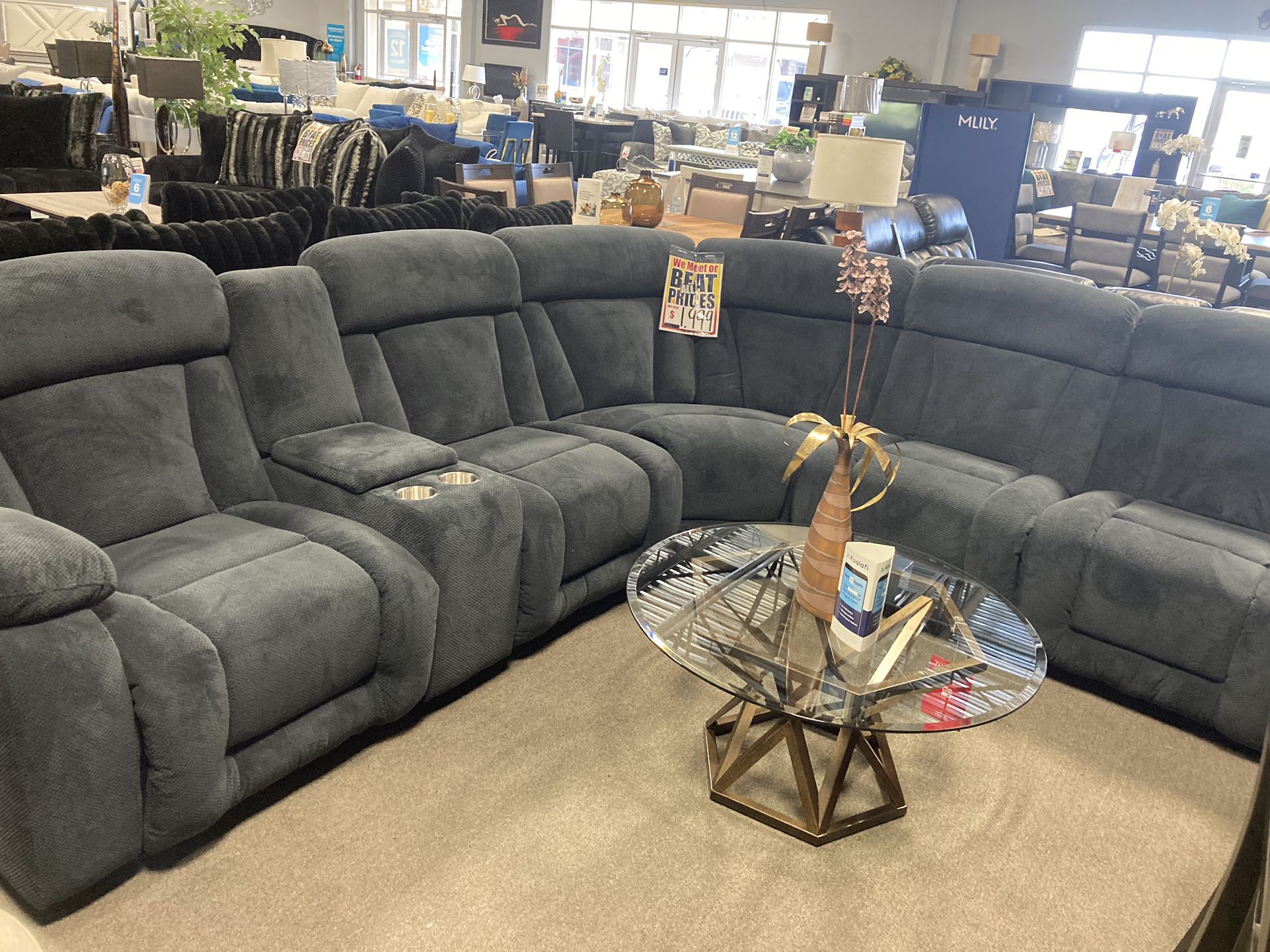 Grey Reclining Family Sectional ☑️✨ $1,899