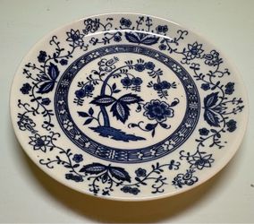 Bread Butter Plate Blue Onion 6" Japan Blue White Floral