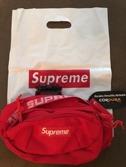 Brand New Supreme Waist Bag SS18 Box Logo Fanny Pack- Red 100% Authentic!