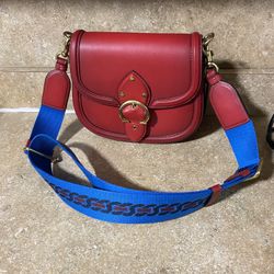 Coach Beat Saddle Bad In Color Candy Apple Red and glovetanned leather 