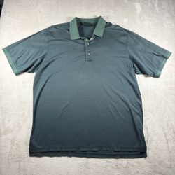 Bobby Jones Polo Shirt Men’s XL Green Striped Performance Golf Short Sleeve #7A