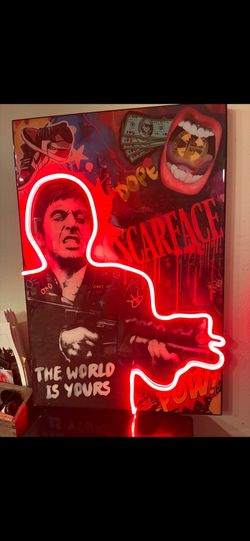 Scarface epoxy led portrait custom