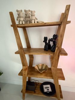 Wooden Ladder Shelf Bookcase
