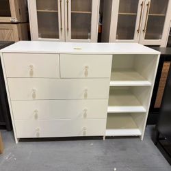 New White Dresser for Bedroom, Modern 5 Drawer Dresser, 47inW*20inD*34inH